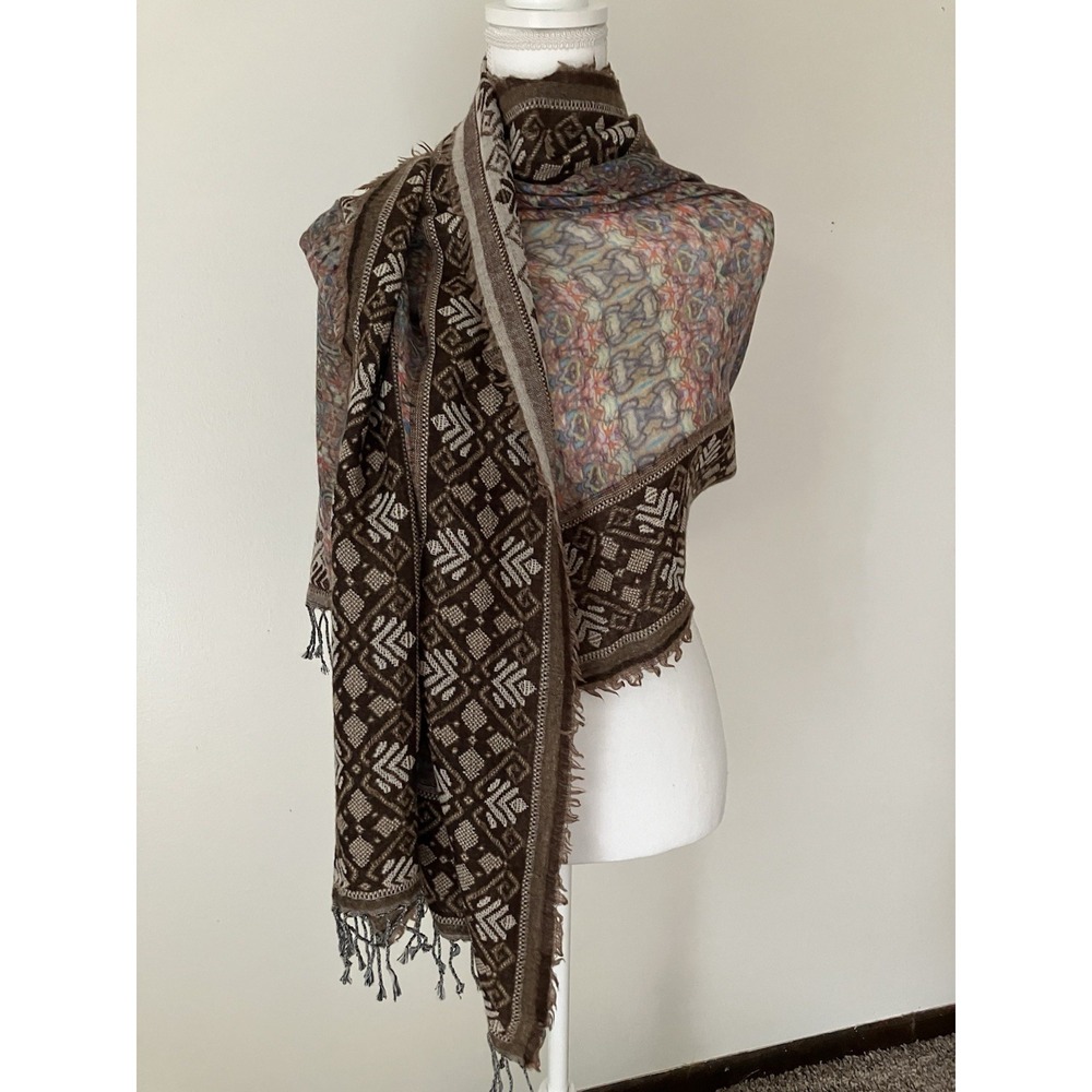 Peruvian Connection Kaleidoscope Shawl Earthy Maximalist